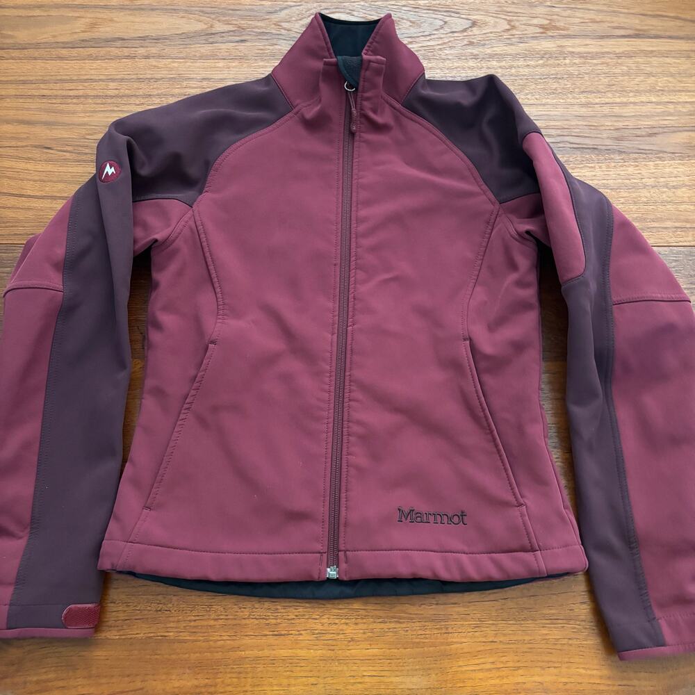 Marmot Women's Plum Maroon Purple Full Zip Soft Shell Jacket size Small